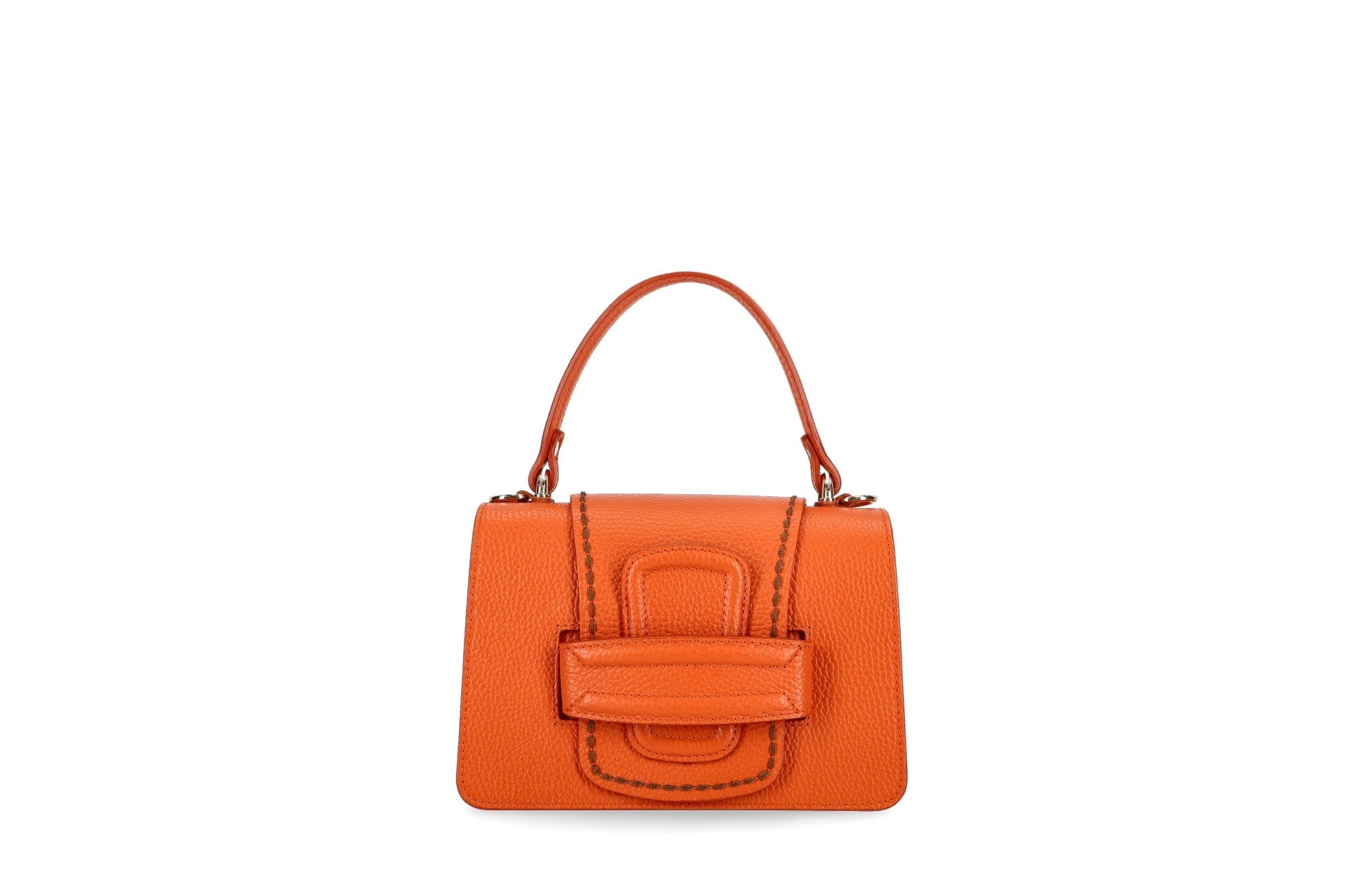 トートバッグ Plinio Visona' Compact Orange Handbag In Smooth Leather LINDA20099ARANCIA_1_c393a91f-