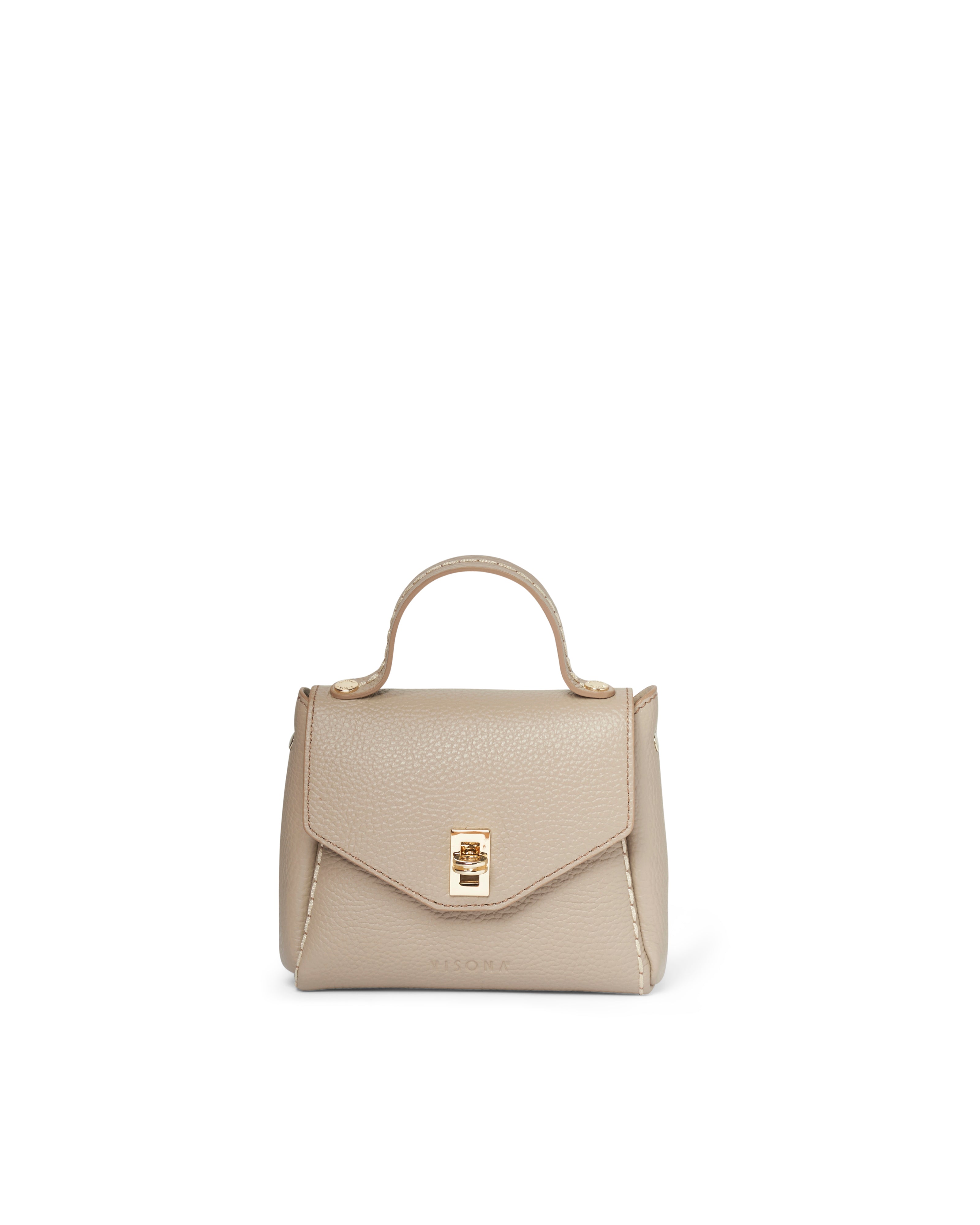 トートバッグ Plinio Visona' Compact Orange Handbag In Smooth Leather Plinio Visona' Compact Orange Handbag In Smooth Leather