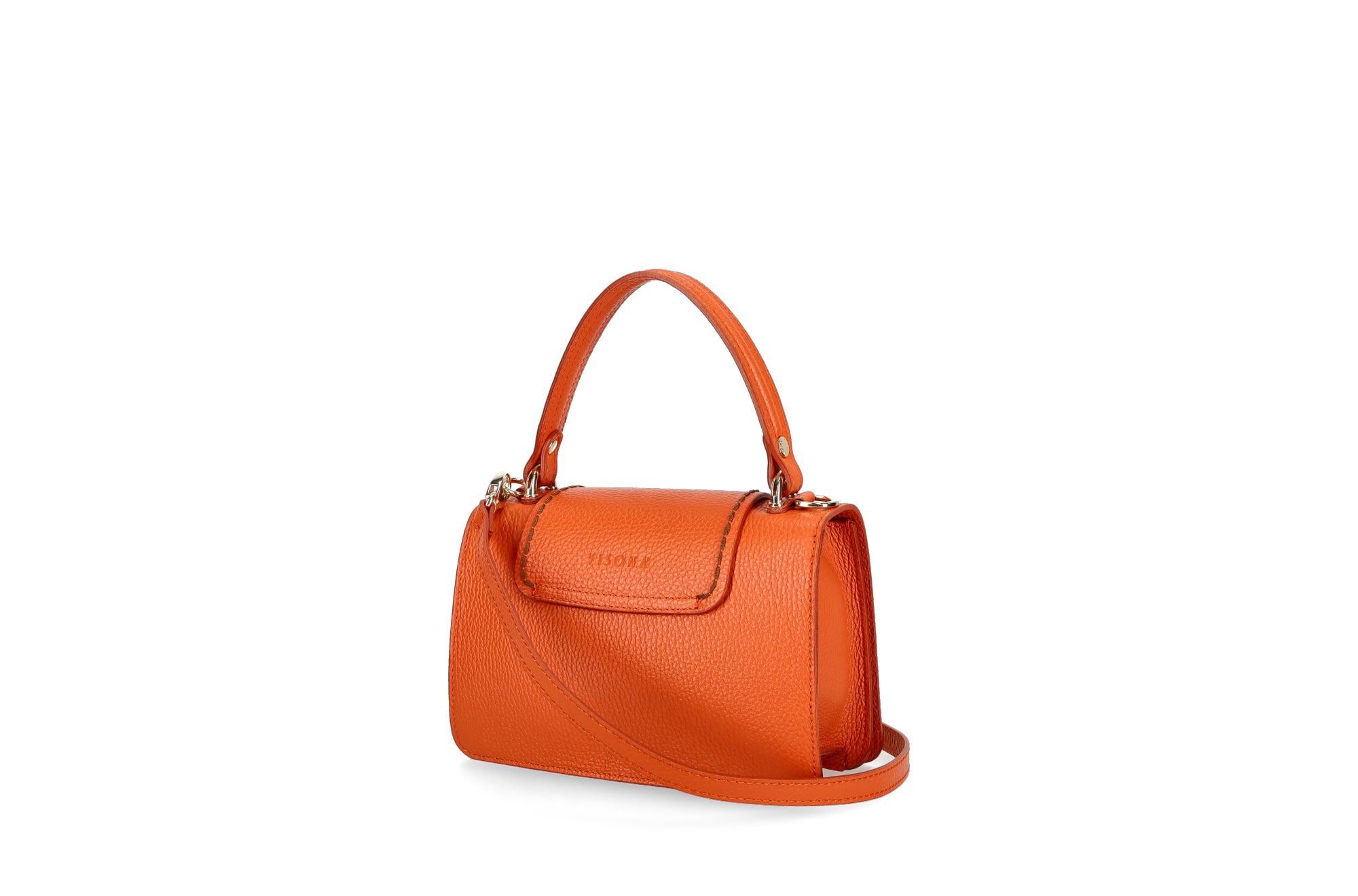 トートバッグ Plinio Visona' Compact Orange Handbag In Smooth Leather LINDA20099ARANCIA_1_c393a91f-